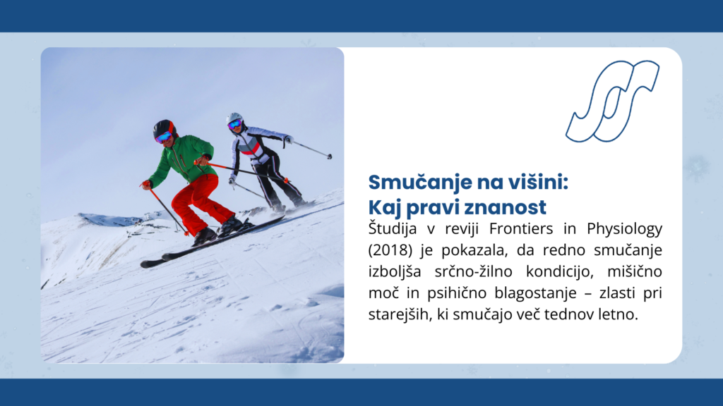 pejo smučanje: vodnik za zimske počitnice v narodnemu parku stilfserjoch 2 Dva smučarja smučata po zasneženi strmi pobočju - smučanje na višini izboljšuje srčno-žilno kondicijo in psihično blagostanje.